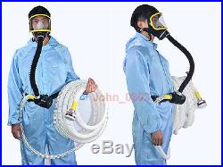 15 m 50 ft Long Pipe Electric Supplied Air Fed Full Face Gas Mask Respirator