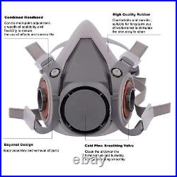 17in1 Half Face Gas Mask Facepiece Spray Painting Respirator Safety Kit For 6200