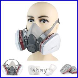 17in1 Half Face Gas Mask Facepiece Spray Painting Respirator Safety Kit For 6200