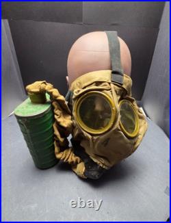 1918 British WWI Small Box Respirator Gas Mask 87th Division Carrier Bag/Caniste
