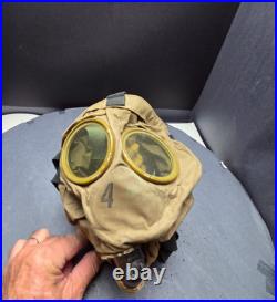 1918 British WWI Small Box Respirator Gas Mask 87th Division Carrier Bag/Caniste