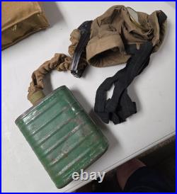 1918 British WWI Small Box Respirator Gas Mask 87th Division Carrier Bag/Caniste