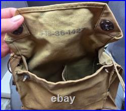 1918 British WWI Small Box Respirator Gas Mask 87th Division Carrier Bag/Caniste