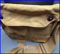 1918 British WWI Small Box Respirator Gas Mask 87th Division Carrier Bag/Caniste