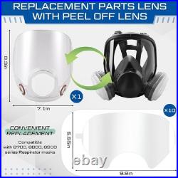 1 Replacement Lens & 10 Peel-Off Covers for 6000 Series Full Face Respirator