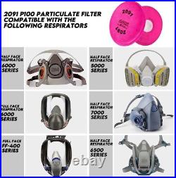 200PCS (100Pairs) 2091 P100 Filters Replacement for 6000 7000 Series Respirators