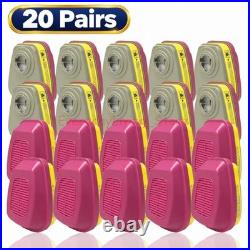 20Pairs Organic Gas Respirator Replacement Cartridge Filters for 3M 60923 Pack