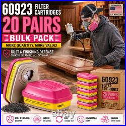 20 Pairs 60923 Organic Gas Cartridge Filters Replacement Compatible with 3M Mask