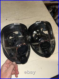 2 Honeywell North 76008A Full Face Respirator Gas Mask Size M/L AS IS FOR BOTH