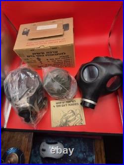 2 Vintage Surplus Messi Gas Mask Round Eye Respirator
