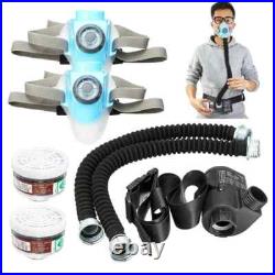 2pcs Electric Constant Flow Air Supplied Fed Respirator Half Face Gas Mask Pump