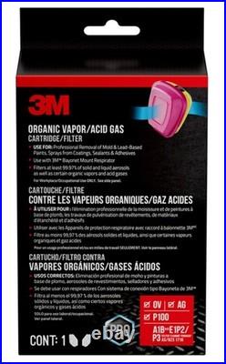 3M Full Face Respirator 6700 Small+ Multi Gas Organic Vapor P100 Cartridge 60923