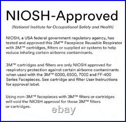 3M Full Face Respirator 6700 Small+ Multi Gas Organic Vapor P100 Cartridge 60923