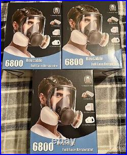 3 Full Face Gas Mask 6800, Chemical, Dust, Nuclear