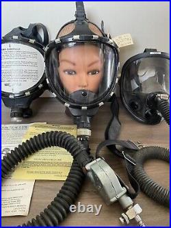 3 Pilot Firefighter Respirators Scott Scottoramic Facepiece Gas Mask
