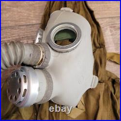 4 Gas Masks 6 Filter Canisters 3 Bags With 3 Hoses Lot