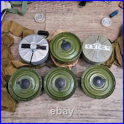 4 Gas Masks 6 Filter Canisters 3 Bags With 3 Hoses Lot