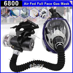 6800 Full Face Gas Mask Chemical Paint Spray Respirator Air Breathing Electric