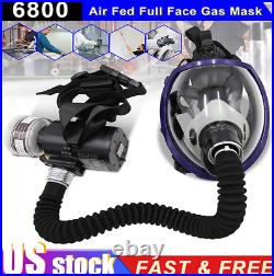 6800 Full Face Gas Mask Chemical Spray Respirator&4Replaceable Filter Cartridge