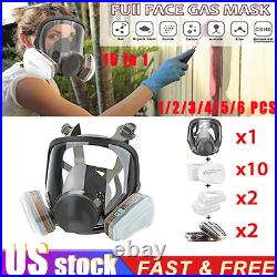 6800 Full Face Gas Mask Facepiece Respirator Painting Spraying 15 in 1