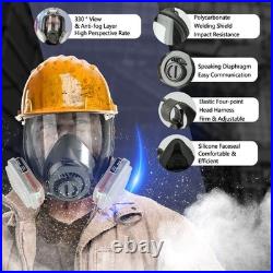 AMZYXUAN Full Face Gas Mask Nuclear, Chemical, Paint, Dust, Vapors Respirator 4