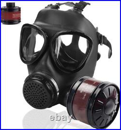 AMZYXUAN Full Face Gas Mask Nuclear, Chemical, Paint, Welding Respirator with 4