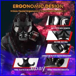 AMZYXUAN Full Face Gas Mask Nuclear, Chemical, Paint, Welding Respirator with 4