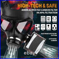 AMZYXUAN Full Face Gas Mask Nuclear, Chemical, Paint, Welding Respirator with 4