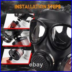 AMZYXUAN Full Face Gas Mask Nuclear, Chemical, Paint, Welding Respirator with 4
