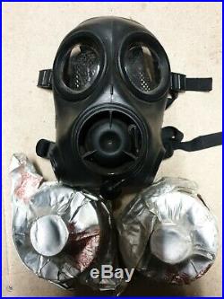 AVON Dual Filter FM12 Respirator NBC Gas Mask Gasmask Police X2 Filters Size 1