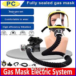 Air Fed Full Face Gas Mask Electric Constant Flow Respirator Supplied Facepiece