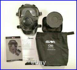 Avon C50 CBRN Protective Gas Mask Respirator with 40mm Filter and Bag size Large