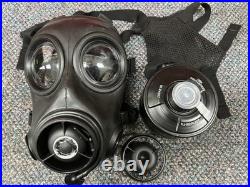 Avon FM12 CBRN Gas Mask Respirator, Size 2 Dual-Port With Rare Wilcox Valve
