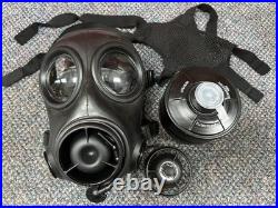 Avon FM12 CBRN Gas Mask Respirator, Size 2 Dual-Port With Rare Wilcox Valve