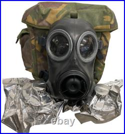 Avon FM12 Gas Mask Respirator Twin Port DPM Haversack & Filters Prepper Airsoft