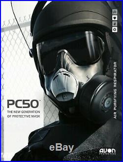 Avon PC50 Gas Mask Full Face Respirator withDrop-leg Bag NBC Protection & Filter