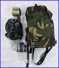 British Military SR6/2 Gas Mask-Respirator 1983 LBR Co + Carry Bag + Filter 40mm