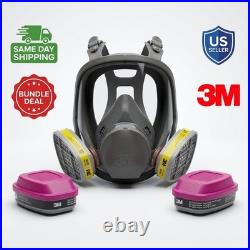 Bundle 3M 6900 LARGE FULL FACE RESPIRATOR MASK & 2 60926 GAS VAPOR+2 6006 Filter