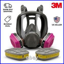 Bundle 3M 6900 LARGE FULL FACE RESPIRATOR MASK & 2 60926 GAS VAPOR+2 6006 Filter
