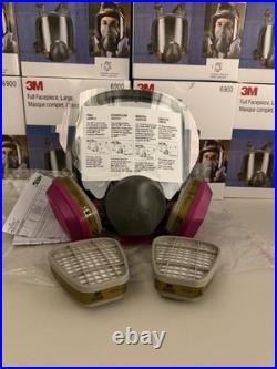 Bundle 3M 6900 LARGE FULL FACE RESPIRATOR MASK & 2 60926 GAS VAPOR+2 6006 Filter