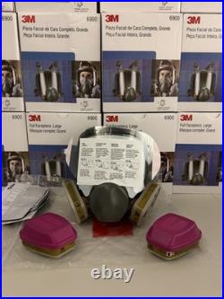 Bundle 3M 6900 LARGE FULL FACE RESPIRATOR MASK & 2 60926 GAS VAPOR+2 6006 Filter
