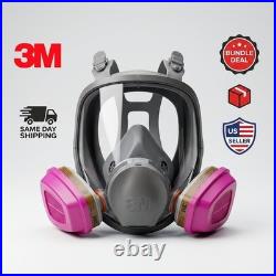 Bundle 3M 6900 LARGE FULL FACE RESPIRATOR MASK & 2 60926 MULTI GAS CARTRIDGE