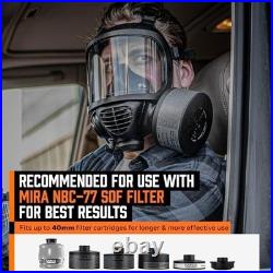 CBRN Full Face Gas Mask with Drinking System Reusable Respirator, 2 Piece Set