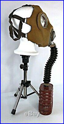 Canadian / British MK IV Service Respirator / Gas Mask + Filter VTG 1942