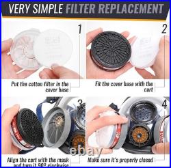 Chemical & Particulate Respirator with 2 Filter Cartridges