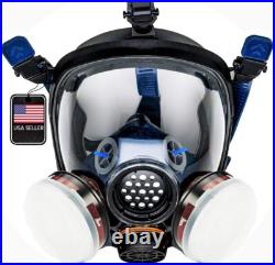 Dual Charcoal Filter Respirator Professional Full Face Gas Mask for Safety