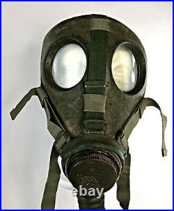 Dutch WWII 1937 Model G Gas Mask / Respirator + Filter / Carrier Bag VTG