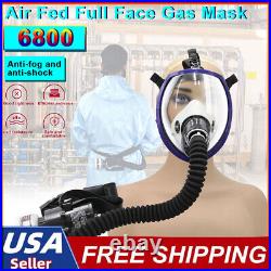 Electric 6800 Full Face Gas Mask Chemical Paint Spray Respirator Air Breathing