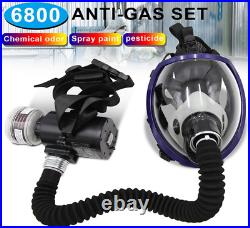 Electric 6800 Full Face Gas Mask Chemical Paint Spray Respirator Air Breathing