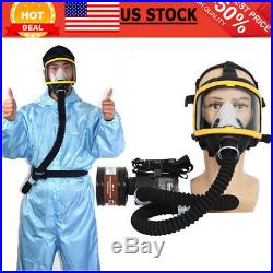 Electric Air Fed Full Face Gas Mask Constant Flow Supplied Respirator System USA